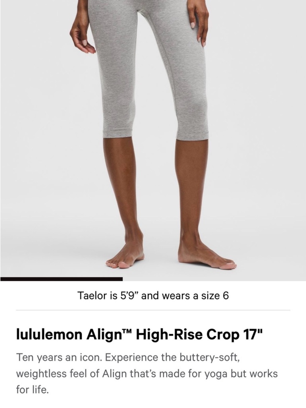 lululemon athletica Align High-Rise Crop Capri in Light Gray/cream pattern